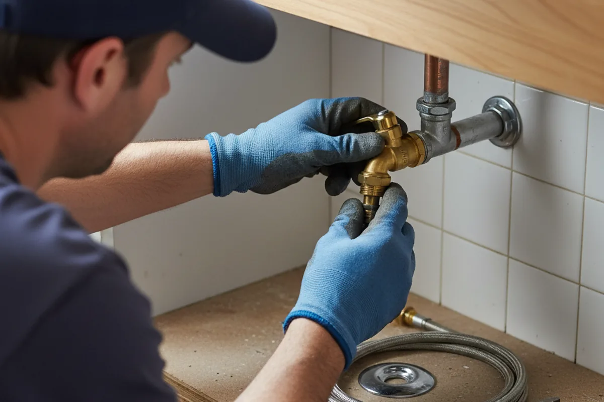 Shutoff valve and fitting work during Emergency Plumbing in Timewell